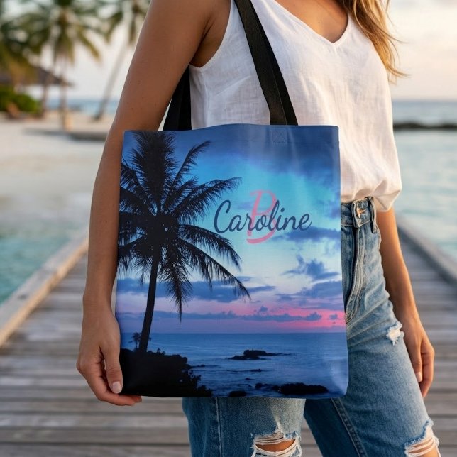 Custom Colorful Tropical Island Beach Ocean Sunset (Von Creator hochgeladen)