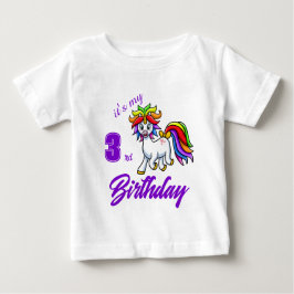 Custom Colorful Unicorn Geburtstag T - Shirt