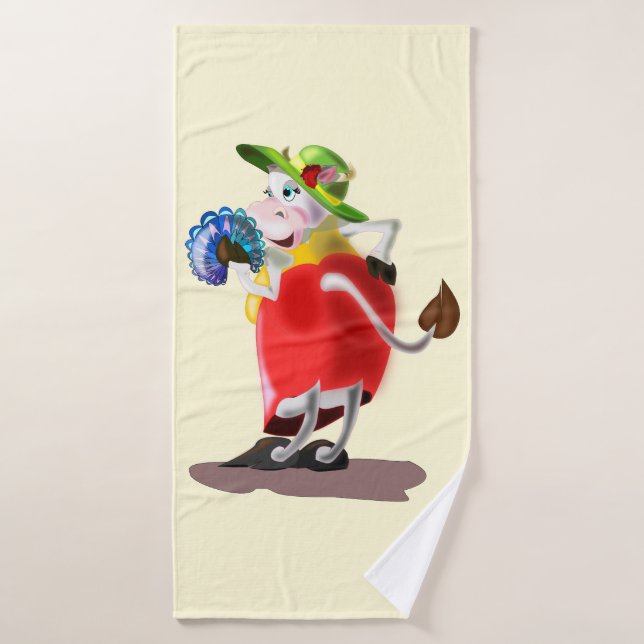Custom Colors Badetuch mit Fun Fashion Cow Badehandtuch (Badehandtuch)
