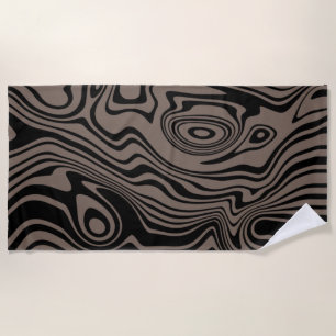 Custom Colors Beach Handtuch Abstrakt Waves - Brau