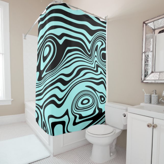 Custom Colors Duschvorhang Art Waves - Türkis (Beispiel)