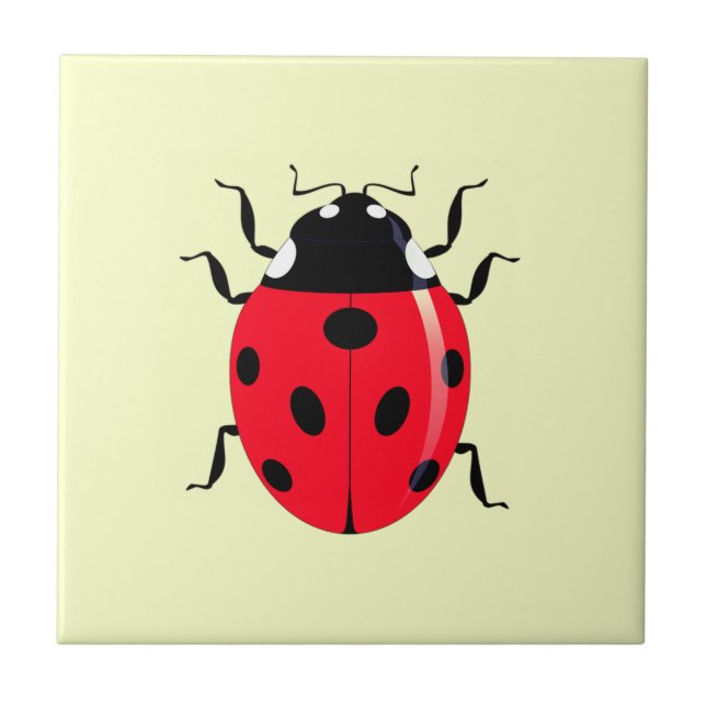 Custom Colors Keramik Tile mit Ladybug - Spring Fliese (Vorderseite)