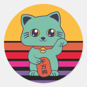 [Custom Colors] Lucky Maneki Neko Cat Runder Aufkleber