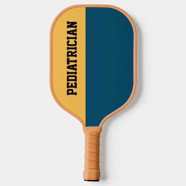 Custom Colors Navy Blue Yellow Pediater Pickleball Schläger (Rückseite)