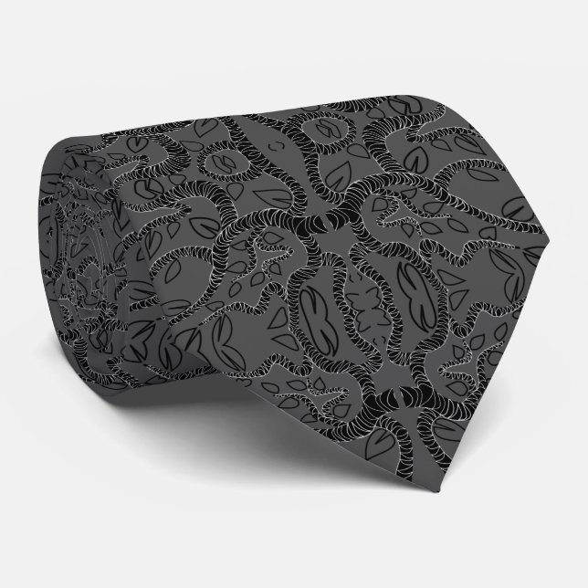 Custom Colors Neck Tie - Design Art - Grau Krawatte (Gerollt)