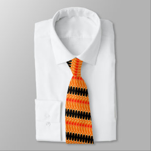 Custom Colors Neck Tie - Orange mit schwarzen Stre Krawatte