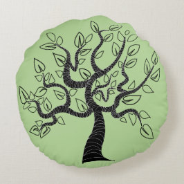 Custom Colors Round Pillow mit Tree Rundes Kissen