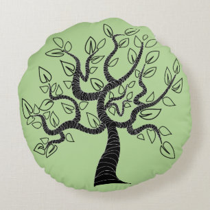 Custom Colors Round Pillow mit Tree Rundes Kissen