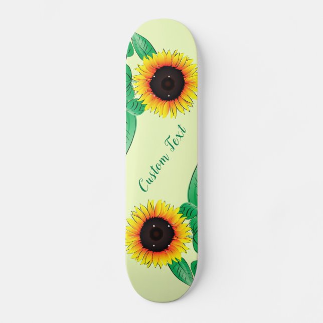 Custom Colors Skateboard mit Sonnenblumen (Vorderseite)