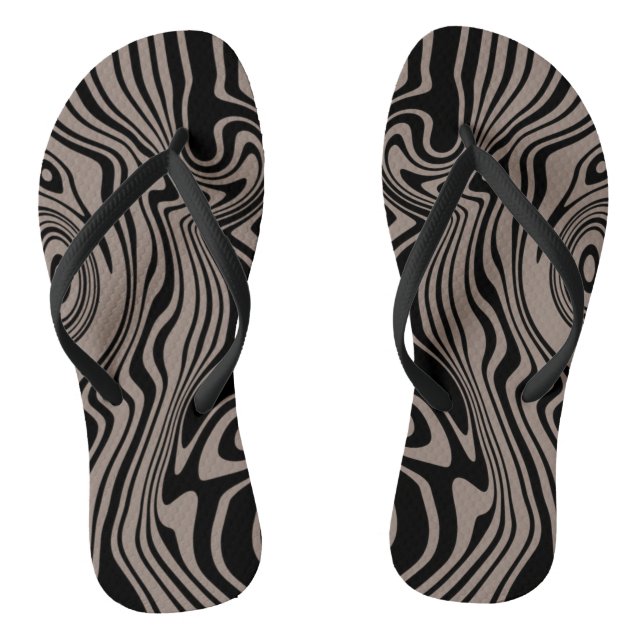 Custom Colors Waves Art Flip Flops - Braun (Fußbett)