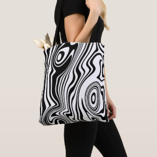 Custom Colors Waves Schwarz-weiß Tote Bag Auswähle
