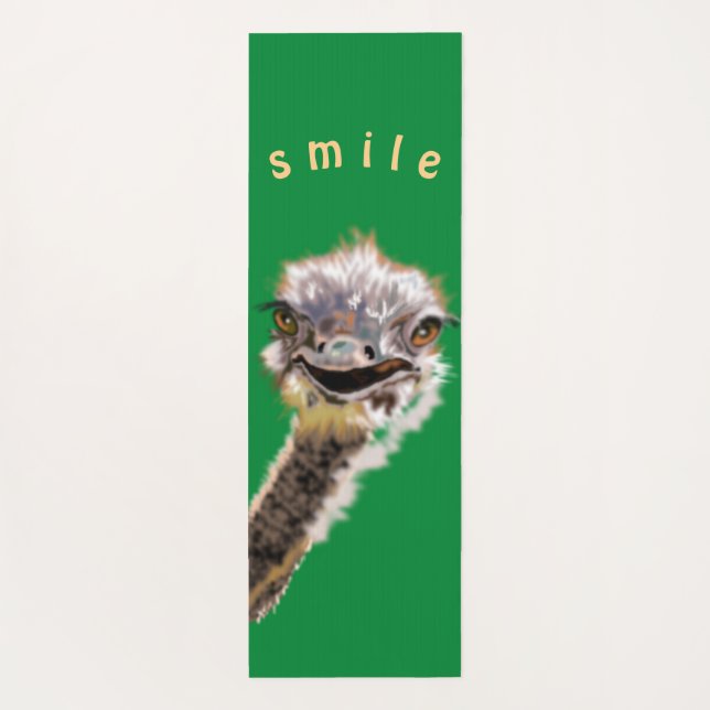 Custom Colors Yoga Mat Happy Ostrich - Green Yogamatte (Rückseite)