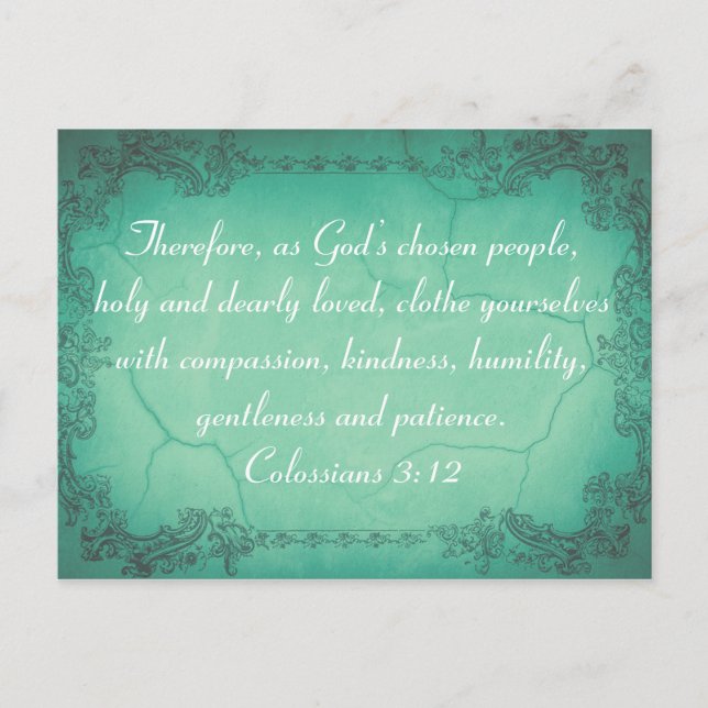 Custom Colossians 3:12 Kindness Bible Verse Vine Postkarte (Vorderseite)