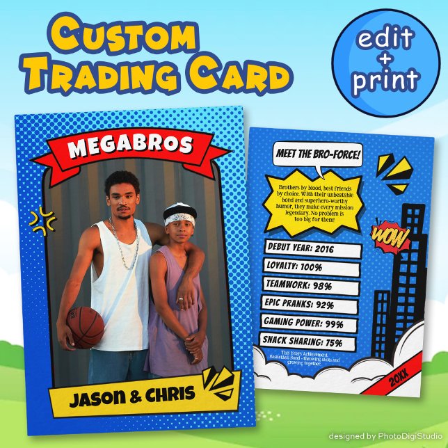 Custom Comic Best Friends Trading Card Bros Gesche Telefonnummerkarte (Custom Comic Best Friends Trading Card Bros Gift)