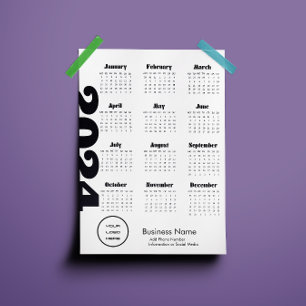 Custom Company 2024 Kalender schwarz und weiß Programm