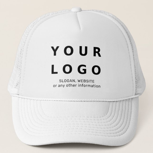 Custom Company Business Logo and Text Baseball  Truckerkappe (Vorderseite)