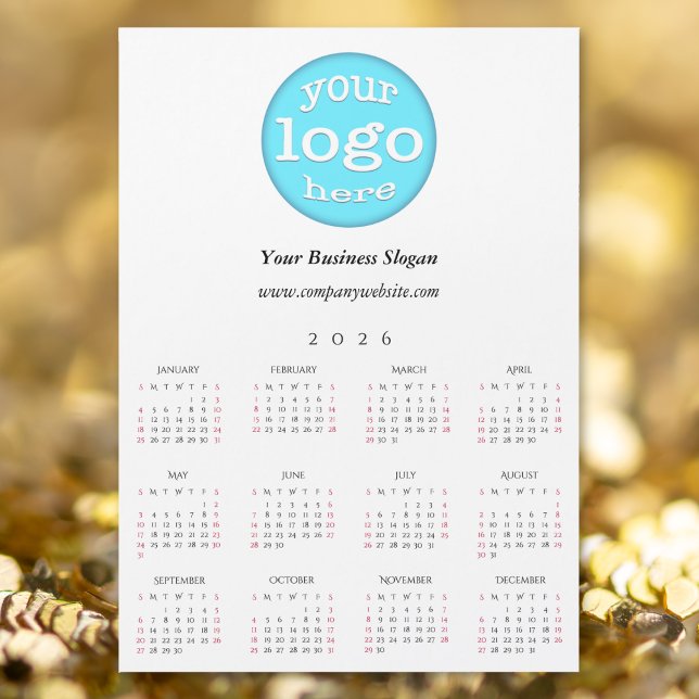 Custom Company Business Logo Office 2026 Calendar Magnetkarte (Custom Company Business Logo Office 2026 Calendar)