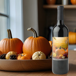 Custom Company Erntedank Marketing Pumpkin Weinetikett