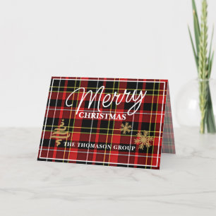 Custom Company Greeting Classic Tartan Muster Feiertagskarte