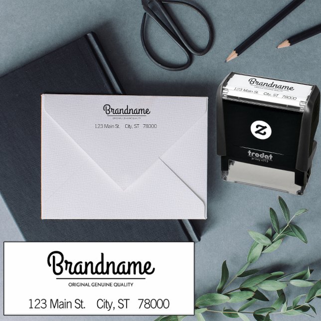 Custom Company Logo Address Permastempel (Custom Business Logo Return Address Stamp)