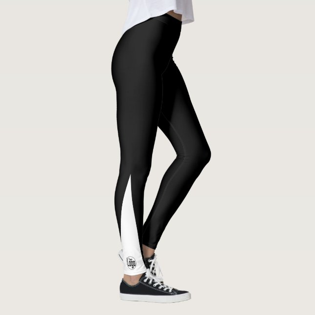 Custom Company Logo Black and White Leggings (Rechts)