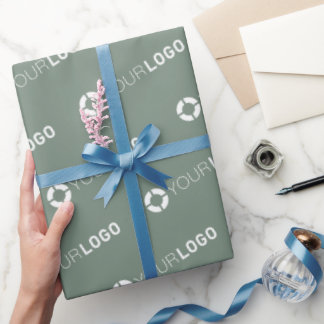 Custom company logo branded business gifts sage geschenkpapier