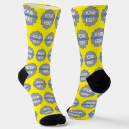 Custom Company Logo Business Promo Yellow Socken