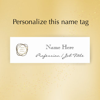 Custom Company Logo Modern Elegant Black Namensschild