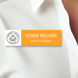Custom Company Logo Orange Employee Namensschild