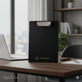 Custom Company Logo Professional Black Office Klemmbrett