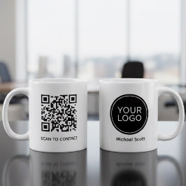 Custom Company Logo & Professional Employee Name  Kaffeetasse