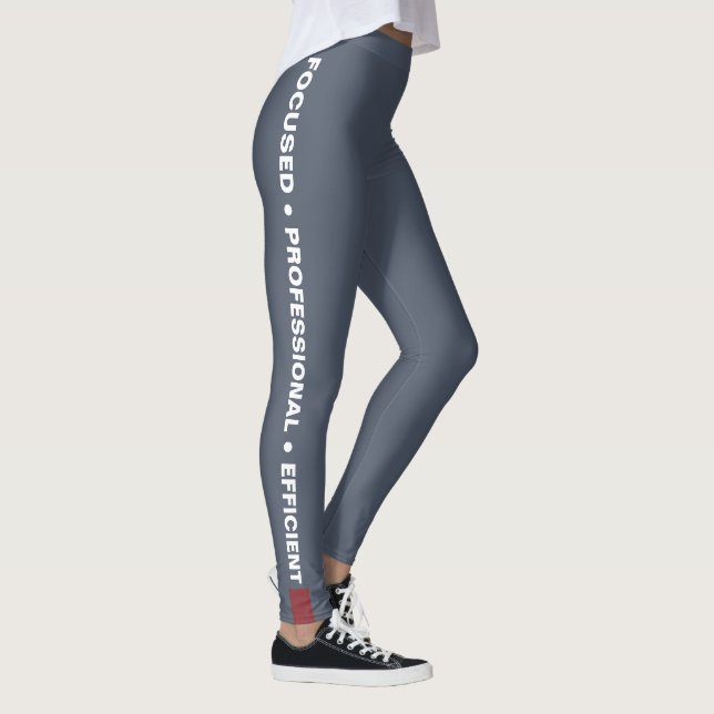 Custom Company Motto White on Grey - Red Accent Leggings (Rechts)