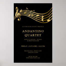 Custom Concert Poster Template Music Notes