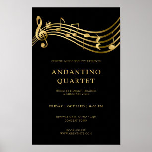Custom Concert Poster Template Music Notes