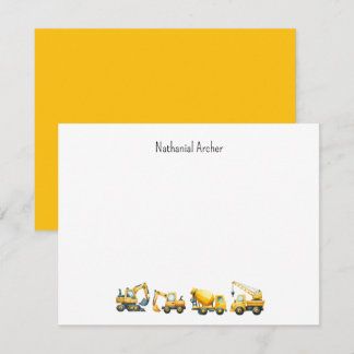Custom Construction Trucks Note Card Mitteilungskarte