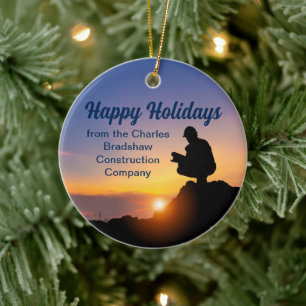 Custom Construction Worker Company - Weihnachten Keramik Ornament