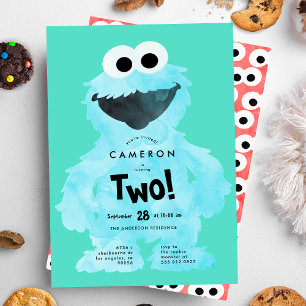 Custom COOKIE MONSTER Sesame Street Birthday Einladung