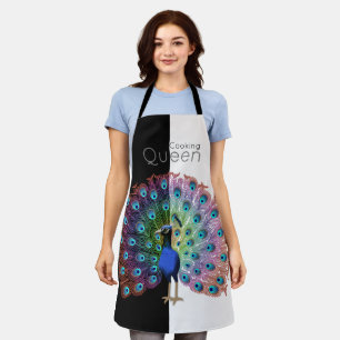 Custom Cooking Queen Colorful Peacock Schürze