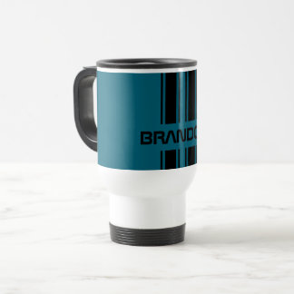 Custom Cool Aquamarin Blue Black Auto Race Sport S Reisebecher