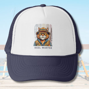 Custom Cool Cat Retirement Geschenke für Fisherman Truckerkappe