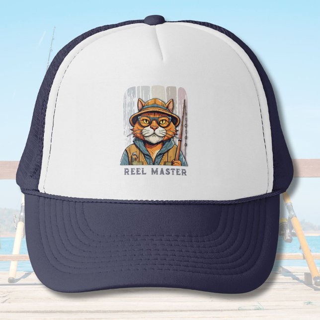 Custom Cool Cat Retirement Geschenke für Fisherman Truckerkappe (Custom Cool Cat Retirement Gifts for Fisherman Dad)