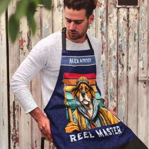 Custom Cool Dog Retirement Geschenke für Fisherman Schürze
