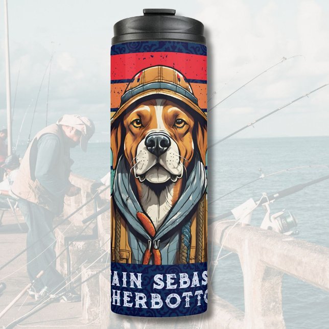 Custom Cool Dog Retirement Geschenke für Fisherman Thermosbecher (Custom Cool Dog Retirement Gifts for Fisherman Dad)