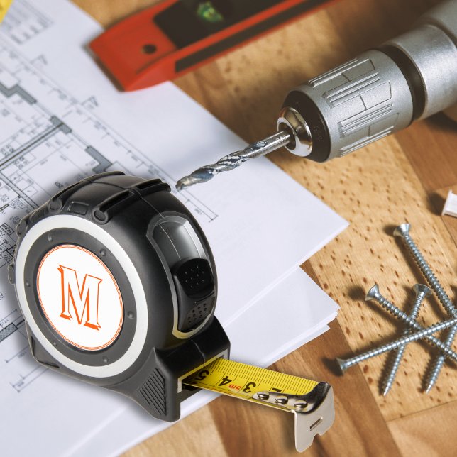 Custom Cool Orange Monogram Kids DIYers Crafters Maßband (Custom Cool Orange Monogram Kids DIYers Crafters Tape Measure)