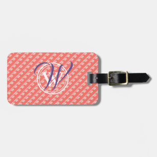 Custom Coral Monogram Gepäckanhänger
