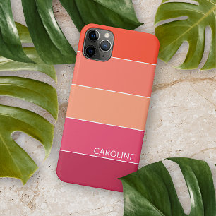 Custom Coral Peach Orange Magenta Rosa Streifen Case-Mate iPhone Hülle