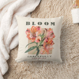 Custom coral summer Floral quote Kissen
