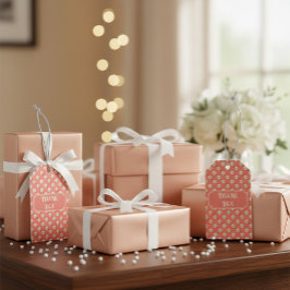 Custom Coral Vielen Dank Gift Tag mit Pearl Detail Geschenkanhänger