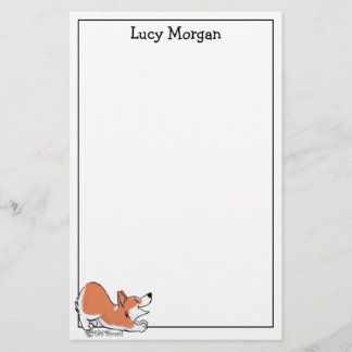 Custom Corgi Cute Dog Art Stationery Briefpapier