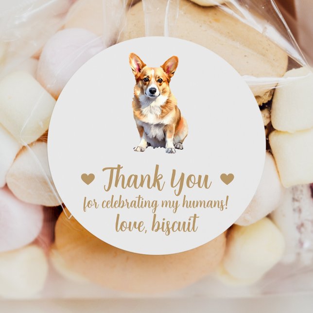 Custom Corgi Dog Gastgeschenk Hochzeit Stickers (Von Creator hochgeladen)